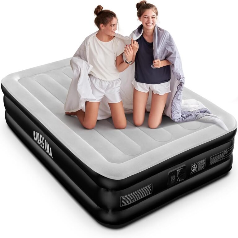Airefina Air Mattress Full with Built in Pump, Comfort 18" Raised Inflatable Mattress, Upgraded Vertical Beams Blow Up Mattress Air Bed with Carry Bag for Guest Home, Colchones Inflables 700 lbs Max