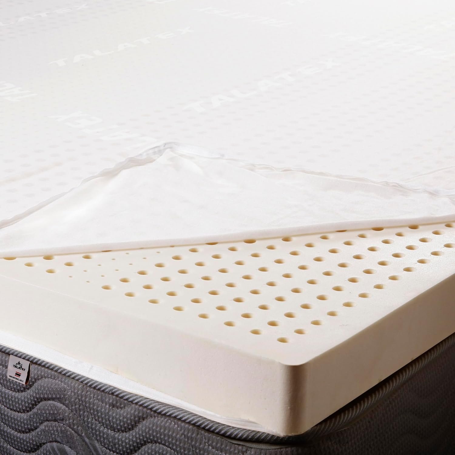 Latex Mattress Topper – Premium Natural Latex with Organic Mattress Cover(King 3Inches)