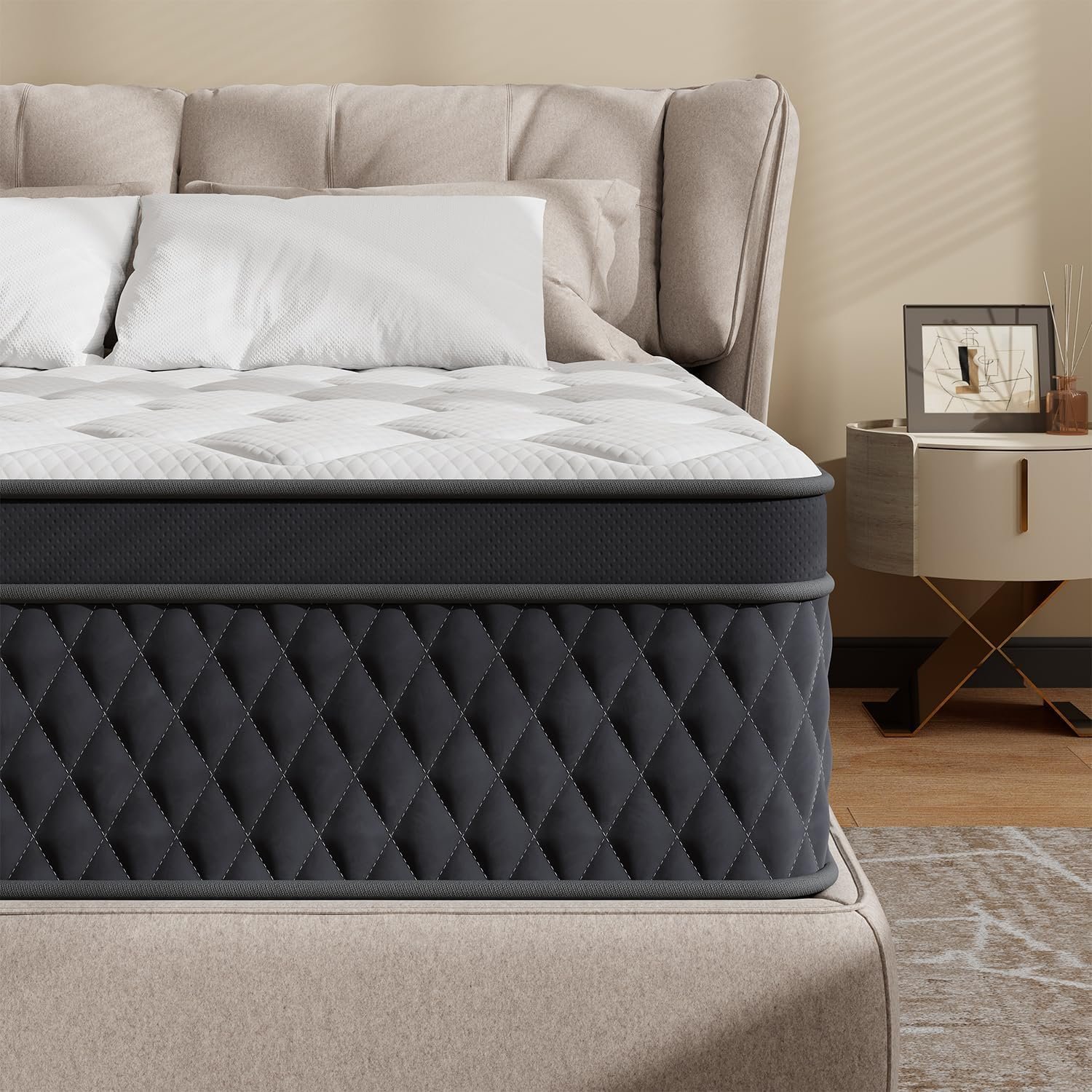 Topllen 12 Inch Twin Mattress, Hybrid Twin Size Mattress with Memory Foam & Individually Pocketed Springs for Pressure Relief, Motion Isolation & Edge Support