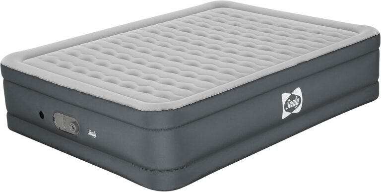 Sealy: AlwayzAire Tough Guard 18" Airbed - Queen - Built-in Dual Pump, Inflatable Matress, Wave Beam Construction, Antimicrobial Treatment, USB Charge