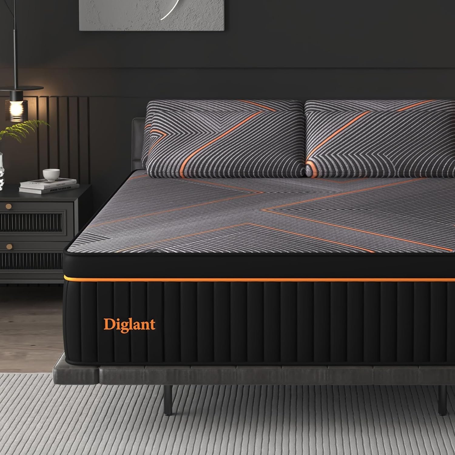 Queen Mattress, 14 Inch Plush Hybrid Mattress, Soft Memory Foam with Supportive Zone Pocket Coils for Pain Relief, Queen Size Edge Support, CertiPUR-US,None Fiberglass