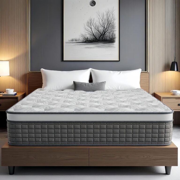 Queen Hybrid Mattress, 12 Inch Queen Size Hybrid Mattress with Memory Foam & Individually Wrapped Pocket Springs for Back Support, Medium-Firm, Motion Isolation, Edge Support, CertiPUR-US Certified