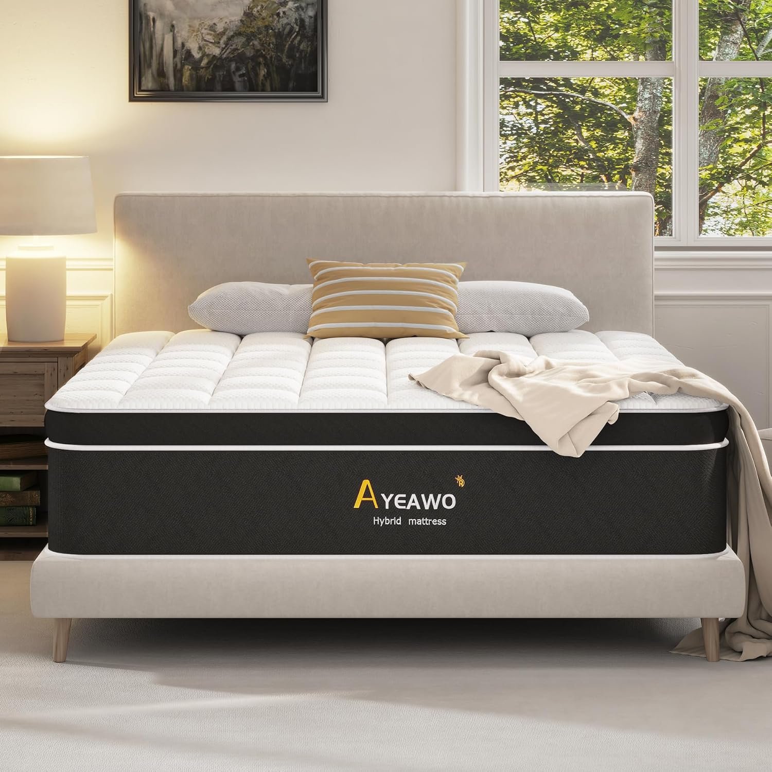 Firm Queen Mattress, 14 Inch Hybrid Mattress Queen Size Bed with Gel Memory Foam and Pocket Springs, Pressure Relief & Motion Isolation, 365-Night Trial, Comfy Bed in a Box, CertiPUR-US