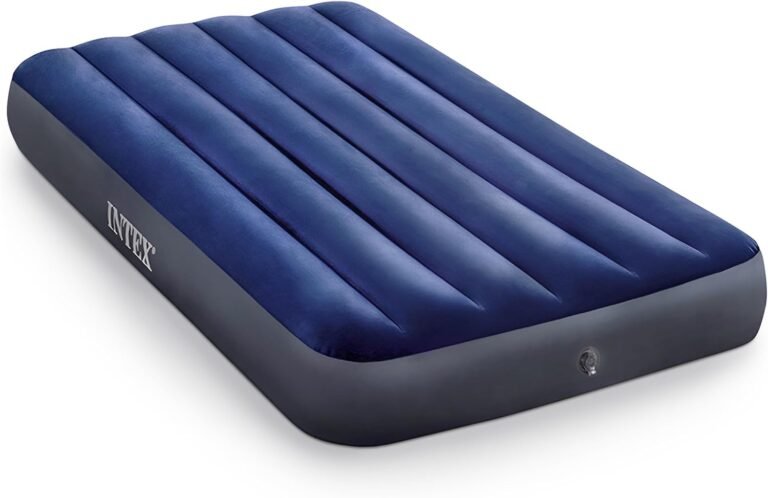 Intex 75 x 39 x 10 Inch Dura-Beam Fiber-Tech Vinyl Standard Downy Air Mattress with Plush Top and 2-in-1 Valve, Twin (Pump Not Included)