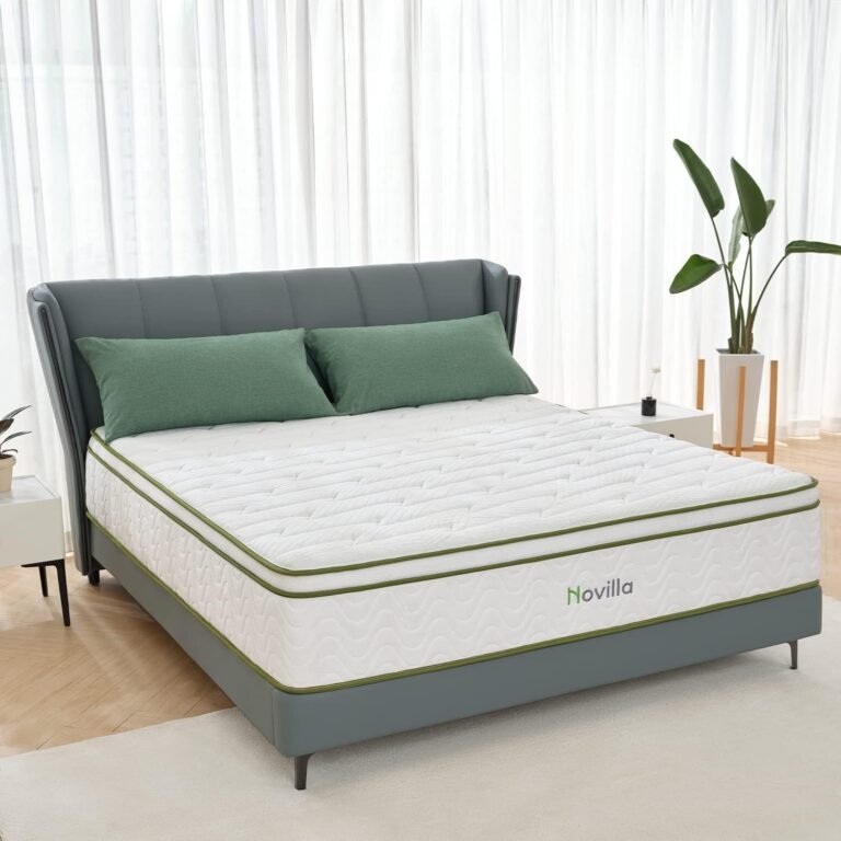 Novilla Full Size Mattress 10 Inch Hybrid Mattress with Memory Foam & Pocketed Coil for Durable Support & Motion Isolation Medium Firm Full Mattress in a Box Amenity