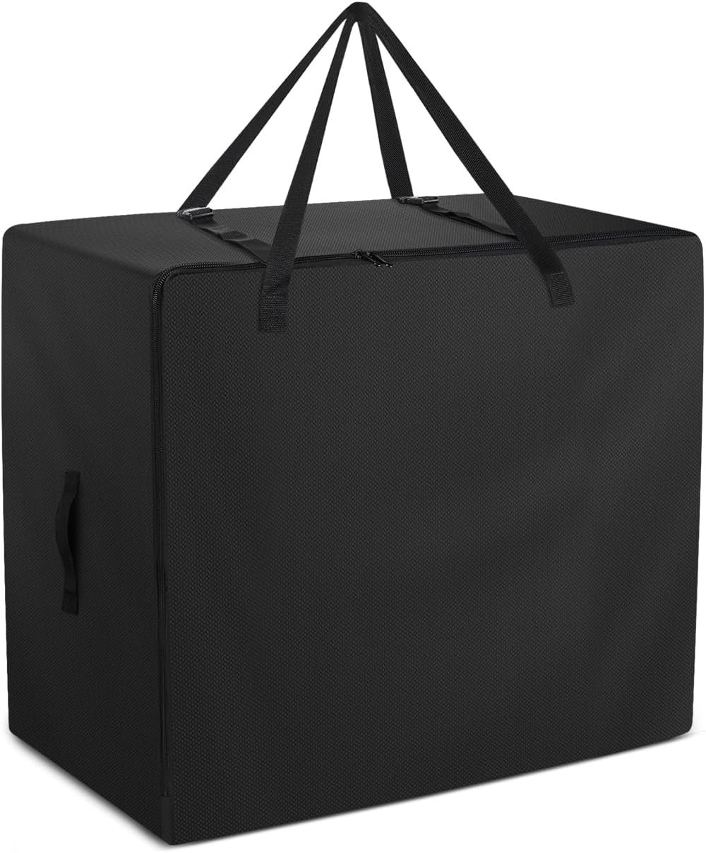 Folding Mattress Bag - 600D Oxford Cloth Heavy Duty Carry Case for Tri-Fold Guest Bed Mattress (Fits 4" Single Mattress with Folding Dimensions of 25" x 25" x 12")