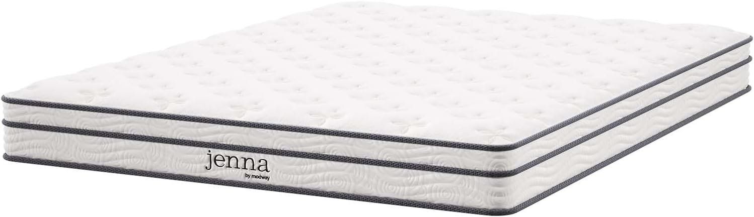 Modway Jenna 6" Innerspring and Foam Queen Mattress in White