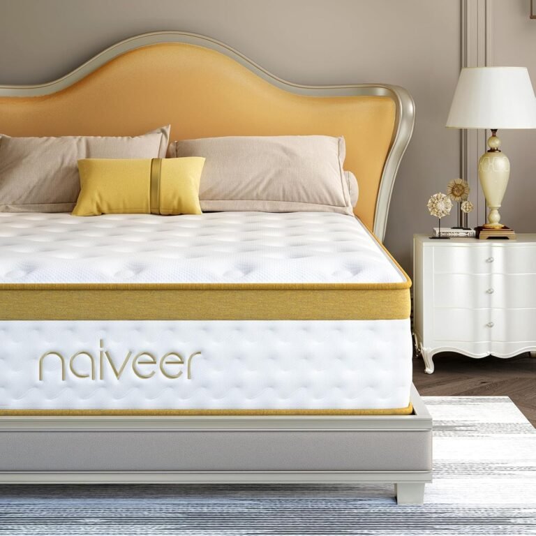 Naiveer Twin Mattress, 12 Inch Cooling Gel Memory Foam Mattress, Innerspring Hybrid in a Box with Pocket Springs for Pressure Relief and Breathable Medium Firm Feeling with CertiPUR-US Certified Foam