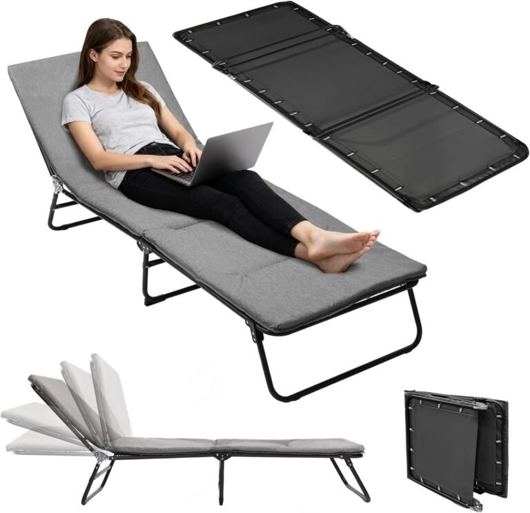 XMT Camping Cot with Mattress, 550LBS(Max Load), Portable Folding Outdoor Bed for Adults Kids, Double Layer 1200D, Heavy Duty Cot for Traveling Gear Supplier, Office Nap, Home Lounging(Grey)