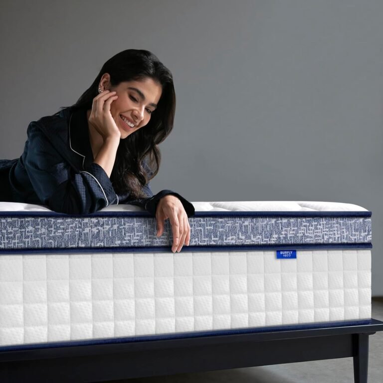 BURFLY1977 Full Mattress, 12 Inch Hybrid Mattress in a Box, Memory Foam and Individual Pocket Springs, Medium Firm Comfort, Motion Isolation, Ideal for All Sleep Positions, CertiPUR-US Certified