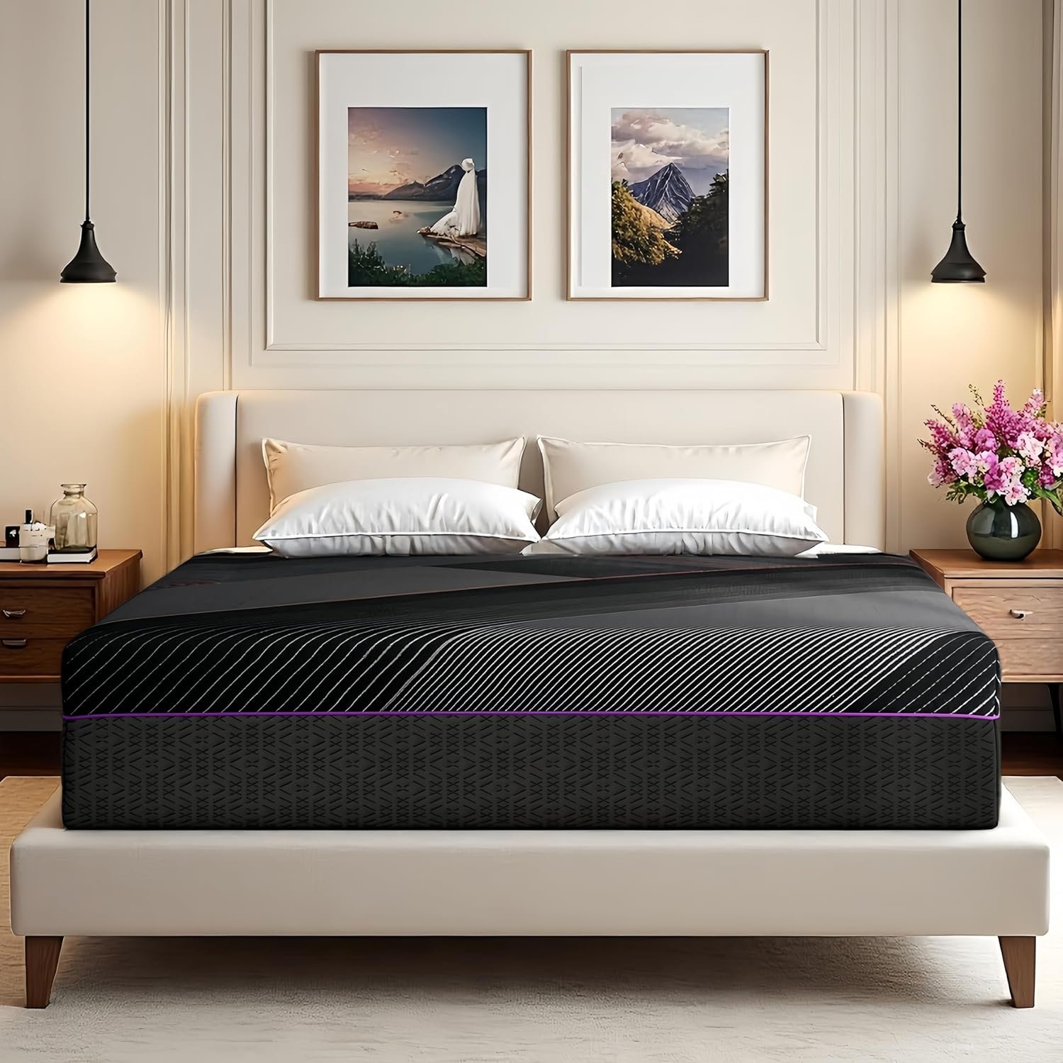 Queen Memory Foam Mattress, 12 Inch Queen Size Mattress in a Box, Medium Firm Feel with Cooling Technology & Pressure Relief, CertiPUR-US Certified, Motion Isolation, Removable Washable Cover