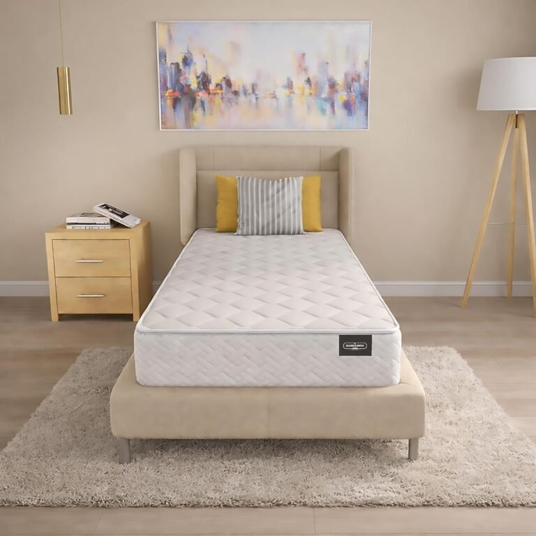 HomeLife 6-Inch Twin Size Mattress Gel Memory Foam – Firm - Tight Top, Pocketed Coils - Breathable Polyester Cover - Innerspring Support - White - Comfortable & Durable - Twin Mattress
