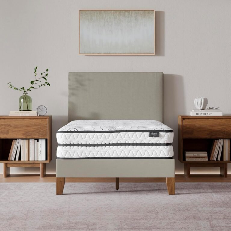 Signature Design by Ashley Twin Size Chime 10 Inch Medium Firm Hybrid Mattress with Cooling Gel Memory Foam for Pressure Relief, Fiberglass-Free, Mattress In A Box