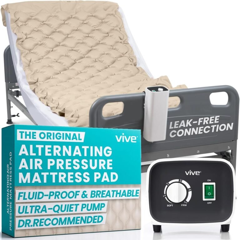 Vive Alternating Air Pressure Mattress Pad - The Original Bed Sore Prevention Solution - Hospital Topper for Bedridden Patients - Includes Waterproof, Breathable Ulcer Cushion & Whisper Quiet Pump