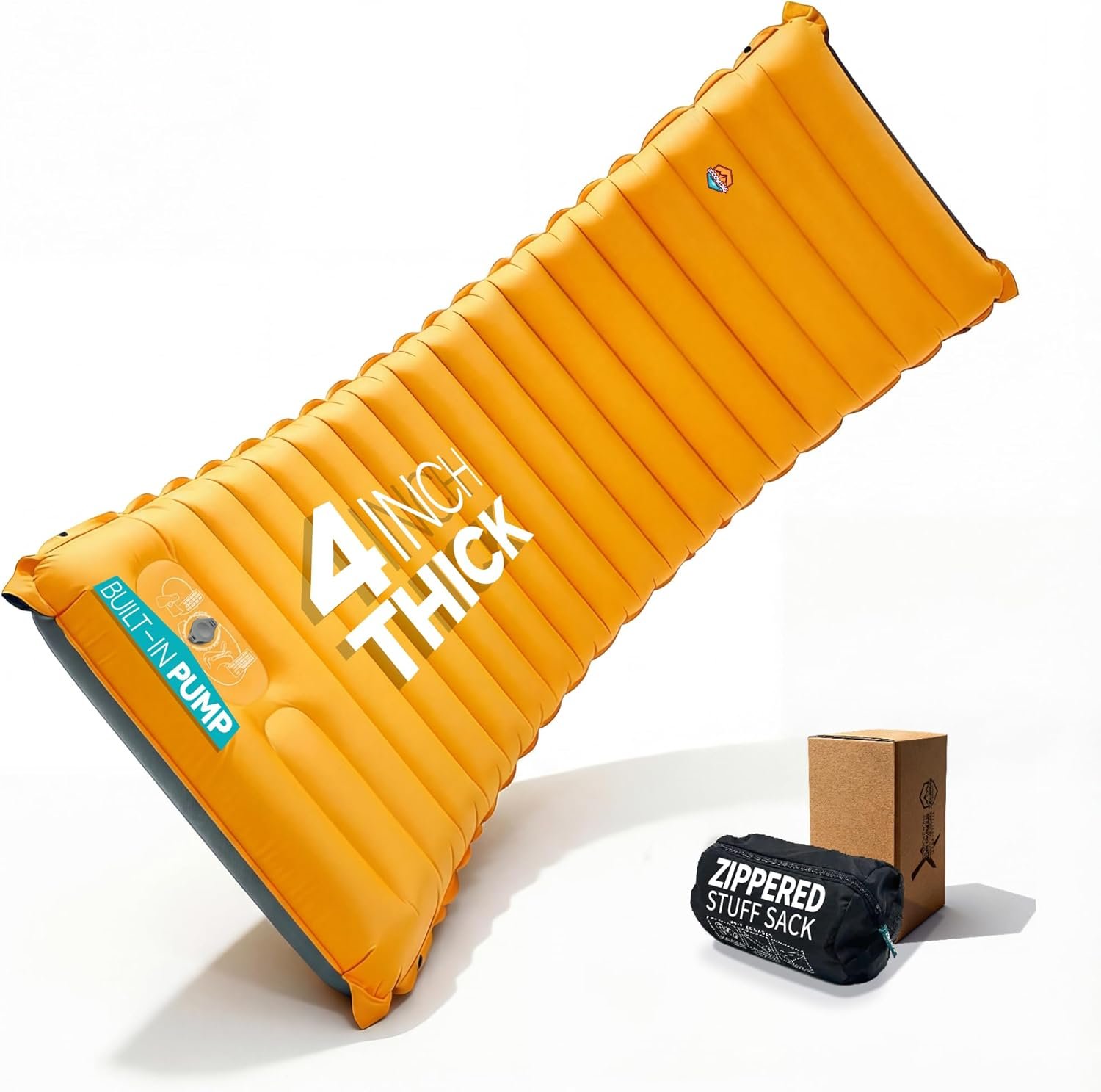 ZOOOBELIVES Inflatable Camping Sleeping Pad, 4-Inch Thick Full Air Support, No Bottoming Out for Side Sleepers, Camping & Backpacking Mattress with Built-in Foot Pump, Durable & Compact – Airlive2000