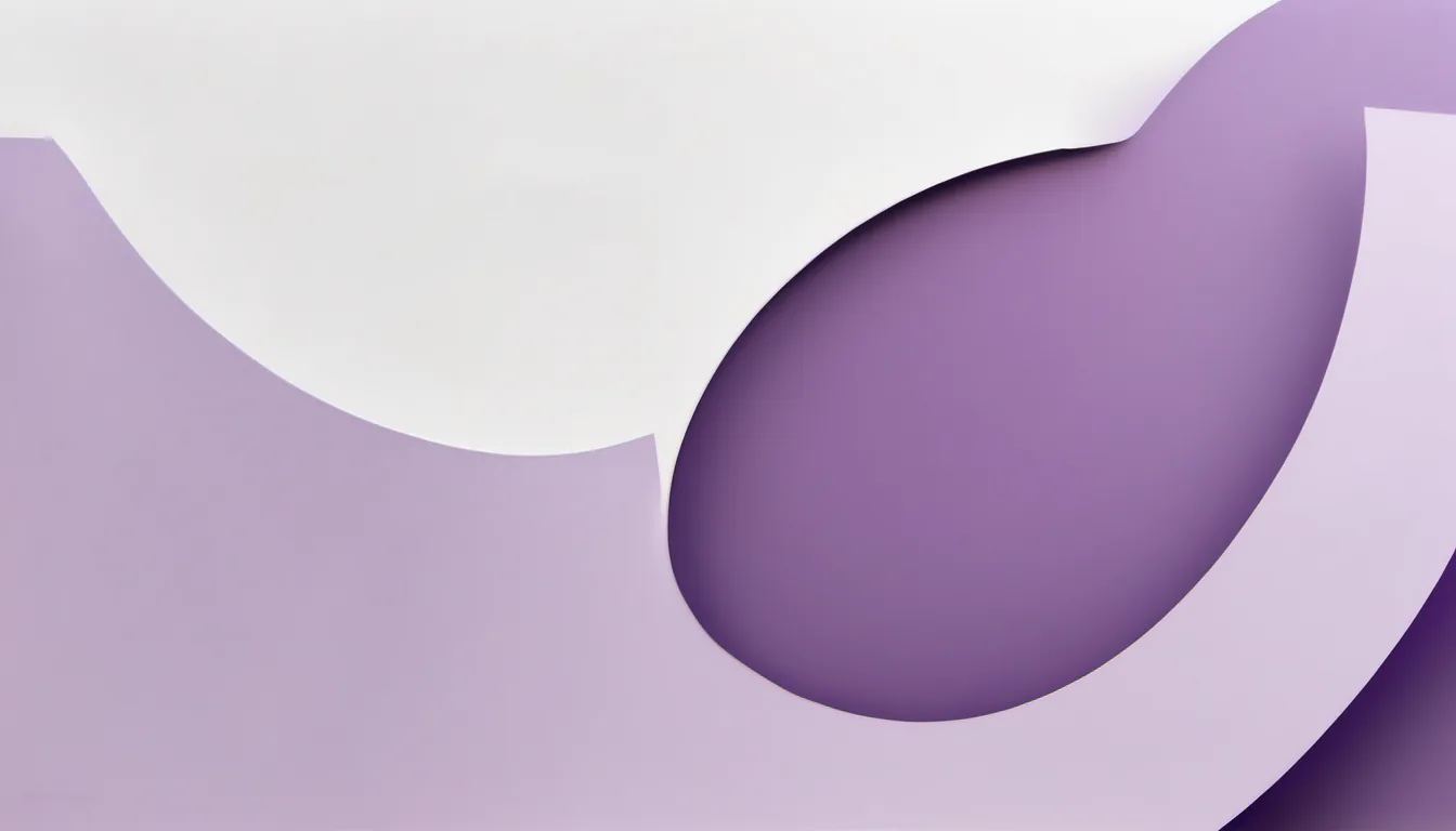 Abstract quiet crescent illustration in violet and pale lilac on white — decorative header for Air Mattress ' Airbed Reviews, from the Spec Sheet