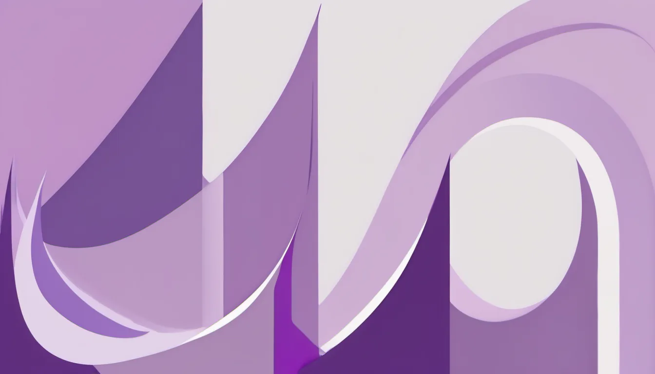 Abstract twin peaks illustration in violet and pale lilac on white — decorative header for Mattress Topper ' Pad Reviews, from the Spec Sheet