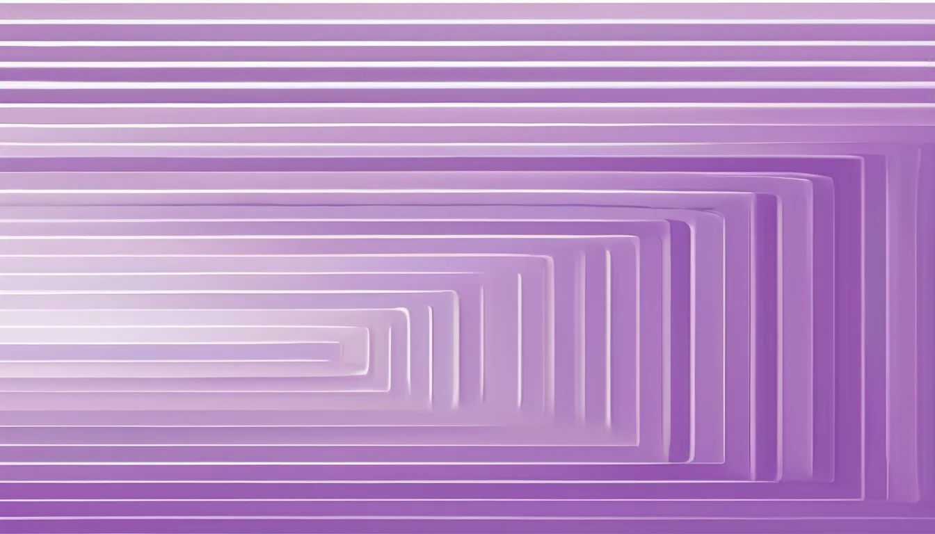 Abstract tapering bars illustration in violet and pale lilac on white — decorative header for Memory Foam Mattresses Guide